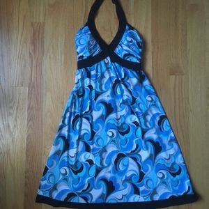 Blue paisley halter dress